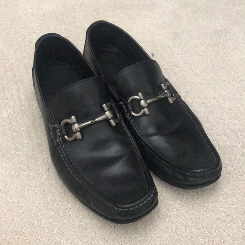 Salvatore Ferragamo Black Shoes size 10 Mens